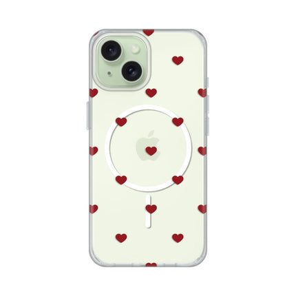 Maska za iPhone 15 6.1 Red Hearts Print Magsafe