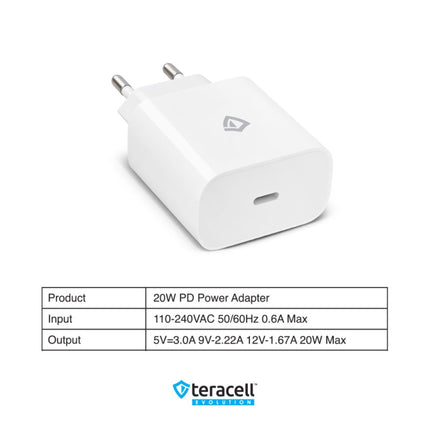 Kucni punjac Teracell Evolution TC-07 PD Fast charging 20W sa PD iPhone lightning kablom beli CE