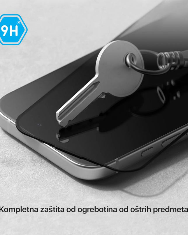 Zastitno staklo Tempered Glass Privacy Teracell Titan 2.5D za iPhone 16 Pro 6.3 crni