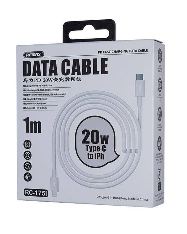 Data kabl REMAX RC-175i PD 20W iPhone Type C na iPhone lightning beli 1m