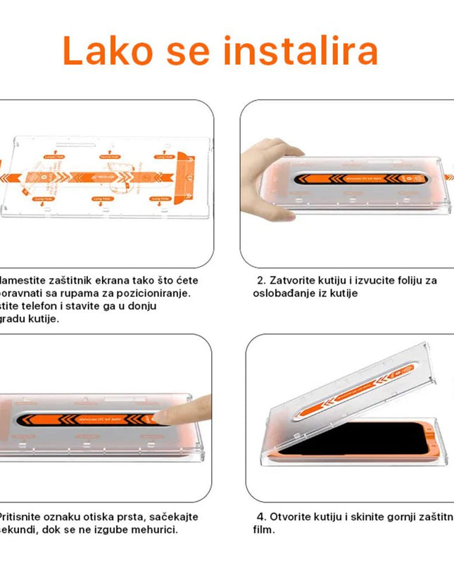 Zastitno staklo Tempered Glass 2.5D dust free Box za iPhone 12/12 Pro 6.1 crni