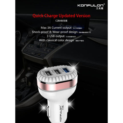 Auto punjac KONFULON C28A 3xUSB QC 3.0 18W
