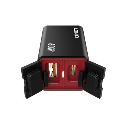 Punjac za motor LDNIO C108 QC 30W, PD 30W total power 60W crni
