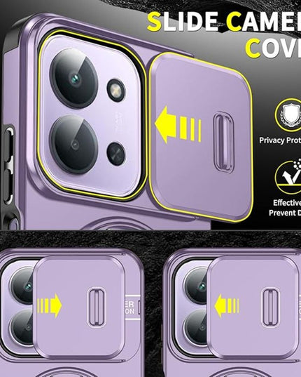 Maska za Xiaomi Redmi 15C 4G EU 173mm ljubicasta CamShield Ring stand