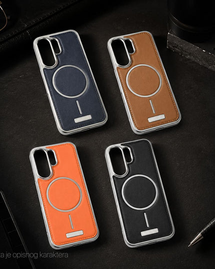 Maska za iPhone 17 Pro 6.3 tamno plava Magsafe Urban Leather