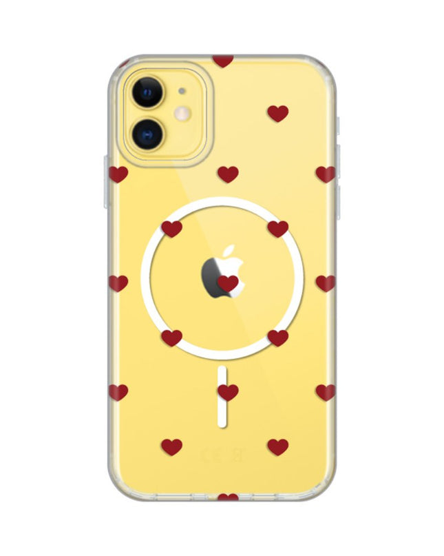 Maska za iPhone 11 6.1 Red Hearts Print Magsafe