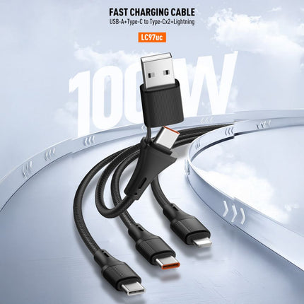 Data kabl LDNIO LC97 uc 100W 4 u 1 crni 1.2m