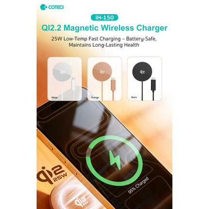 Wireless punjac magnetic Coteci iH-150 Qi2.2 25W beli