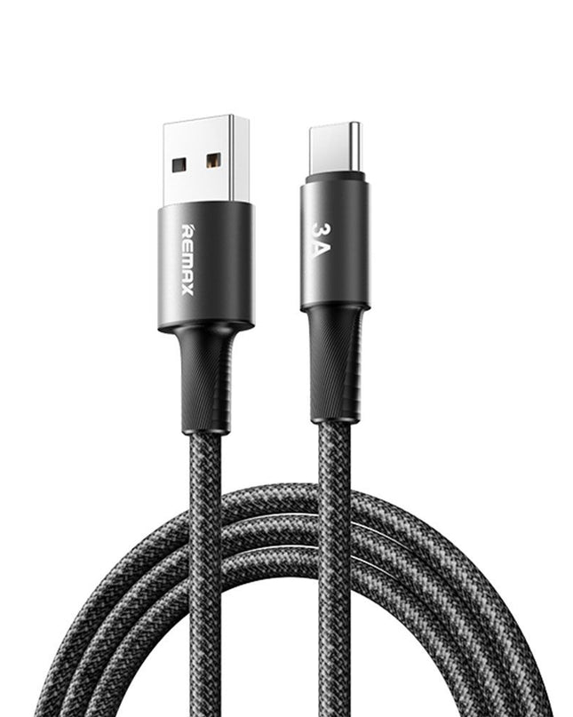Data kabl REMAX Velocity CB25 Fast charging 3A USB na Type C 1.2M crni