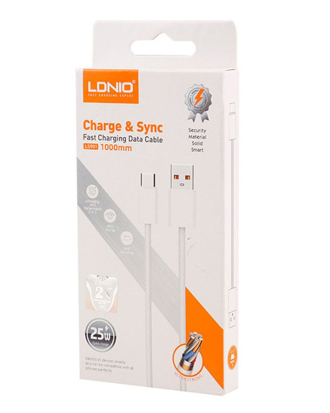 Data kabl LDNIO LS901 25W Fast Type C beli 1m