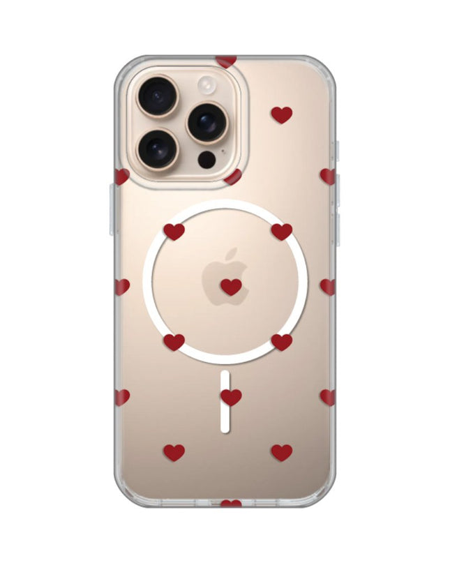 Maska za iPhone 16 Pro Max 6.9 Red Hearts Print Magsafe
