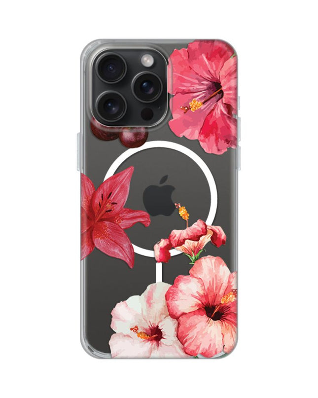 Maska za iPhone 15 Pro Max 6.7 Hibiscus Print Magsafe