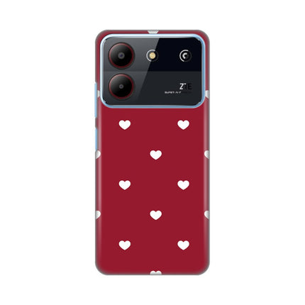 Maska za ZTE Blade A54 Burgundy Hearts Silikonska Print Skin