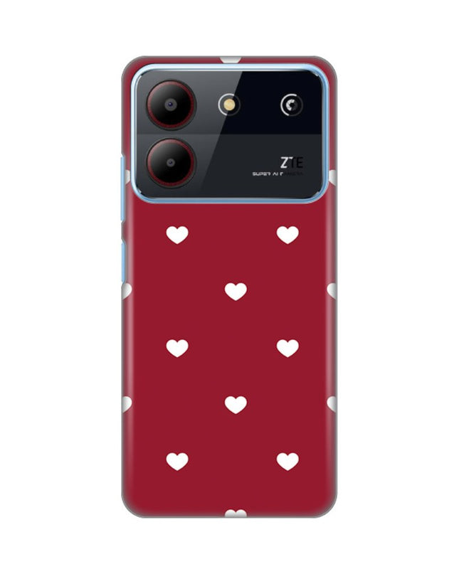 Maska za ZTE Blade A54 Burgundy Hearts Silikonska Print Skin