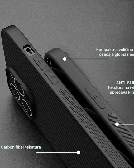 Torbica Carbon fiber za Xiaomi Redmi Note 14 Pro 5G (EU) crna