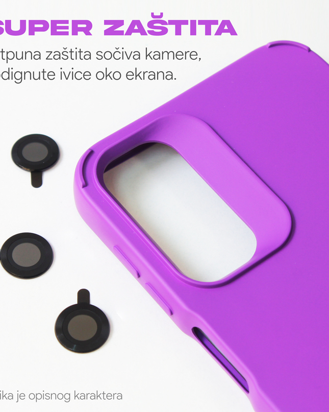 Torbica Colorful and Camera glass za Samsung A245F Galaxy A24 4G roze