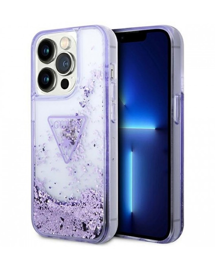 Torbica Guess Hc Liquid Glitter Triangle Translucent za iPhone 14 Pro 6.1 (GUHCP14LLFCTPU)