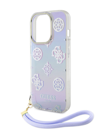Torbica Guess Hc PC TPU Iridescent Glitter Pattern Peony Cordstrap za iPhone 15 6.1  (GUHCP15SHPELISU)