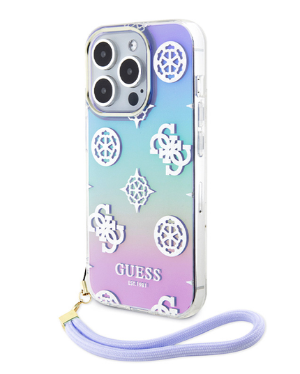 Torbica Guess Hc PC TPU Iridescent Glitter Pattern Peony Cordstrap za iPhone 15 Pro 6.1  (GUHCP15LHPELISU)