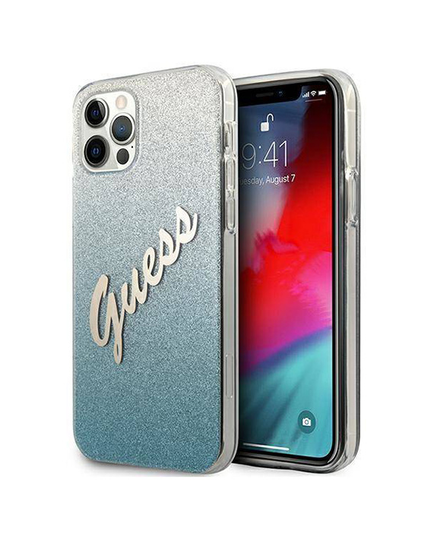 Torbica Guess Hc PC/TPU Script Glitter Gradient za iPhone 12/12 Pro 6.1  (GUHCP12MPCUGLSBL)