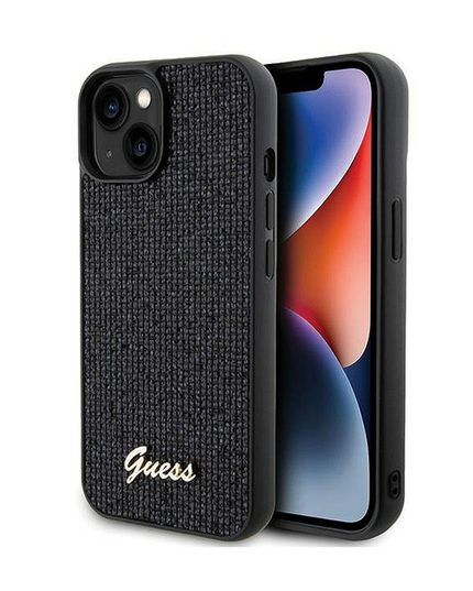 Torbica Guess Hc PU Disco Script Metal za iPhone 15 6.1 (GUHCP15SPMSDGSK)