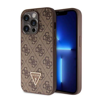 Torbica Guess Hc PU Leather 4G Triangle Strass za iPhone 15 Pro 6.1  (GUHCP15LP4TDPW)