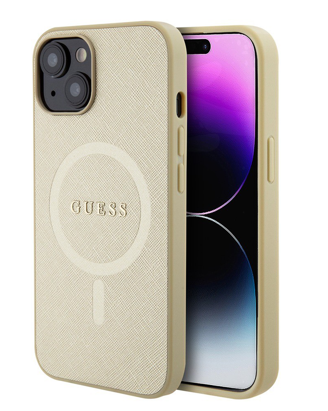 Torbica Guess Hc PU Saffiano Magsafe za iPhone 15 6.1 bez (GUHMP15SPSAHMCB)