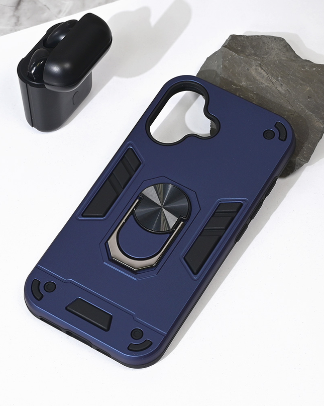 Torbica Hard Ring za iPhone 16 6.1 tamno plava