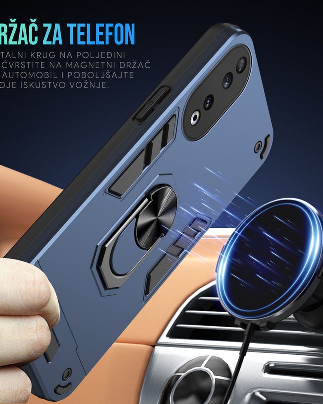 Torbica Hard Ring za iPhone 16 Pro 6.3 tamno plava