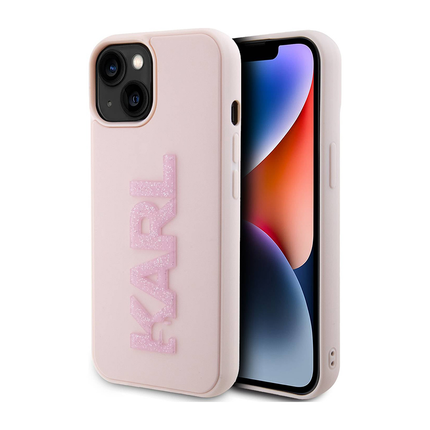 Torbica Karl Lagerfeld 3D Rubber Glitter Logo za iPhone 15 6.1  (KLHCP15S3DMBKCP)