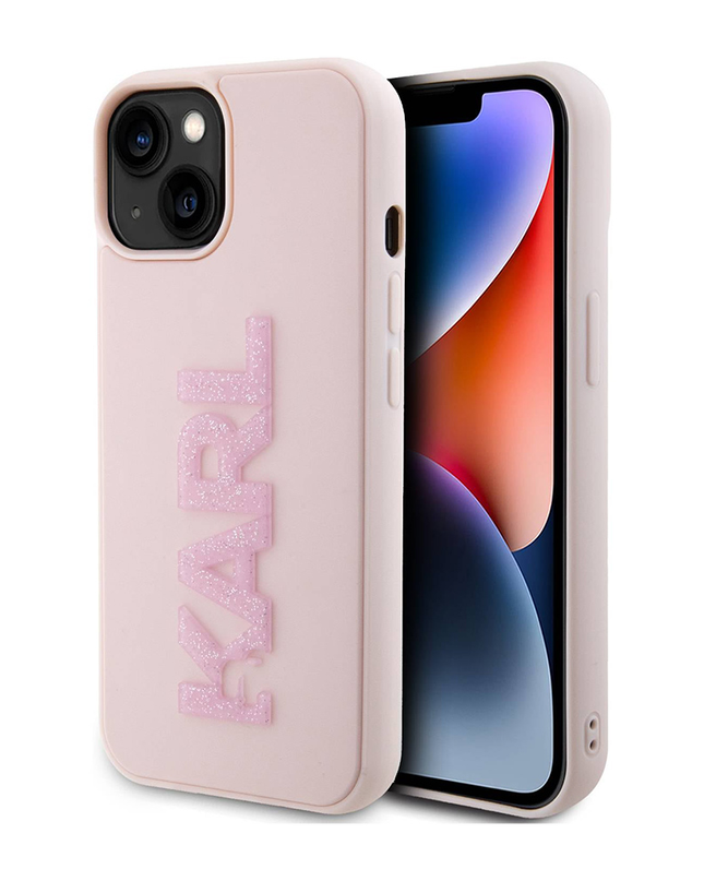 Torbica Karl Lagerfeld 3D Rubber Glitter Logo za iPhone 15 6.1  (KLHCP15S3DMBKCP)