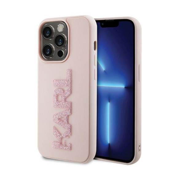 Torbica Karl Lagerfeld 3D Rubber Glitter Logo za iPhone 15 Pro 6.1  (KLHCP15L3DMBKCP)
