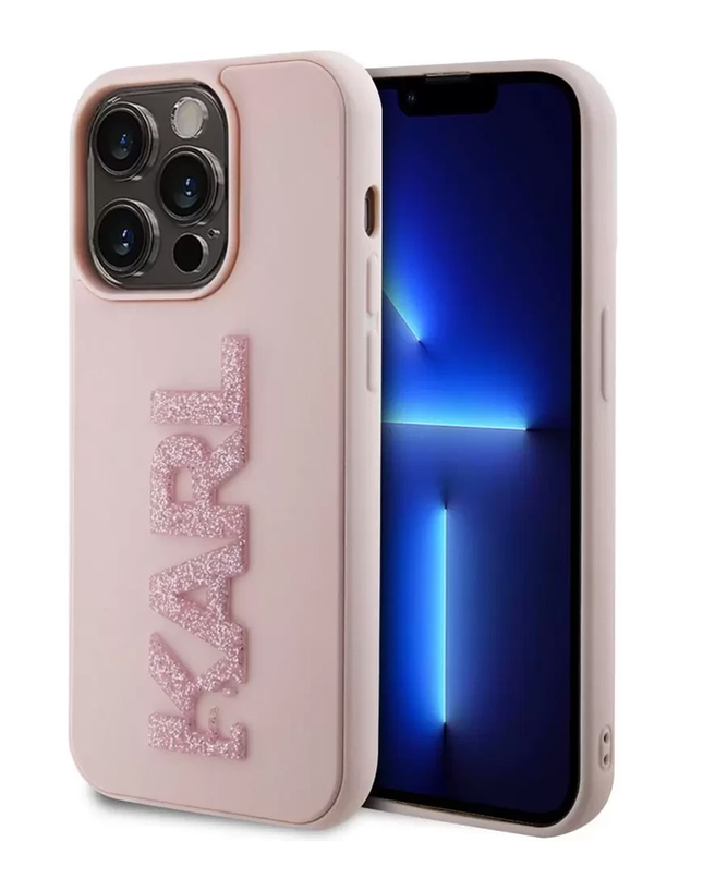 Torbica Karl Lagerfeld 3D Rubber Glitter Logo za iPhone 15 Pro Max 6.7  (KLHCP15X3DMBKCP)