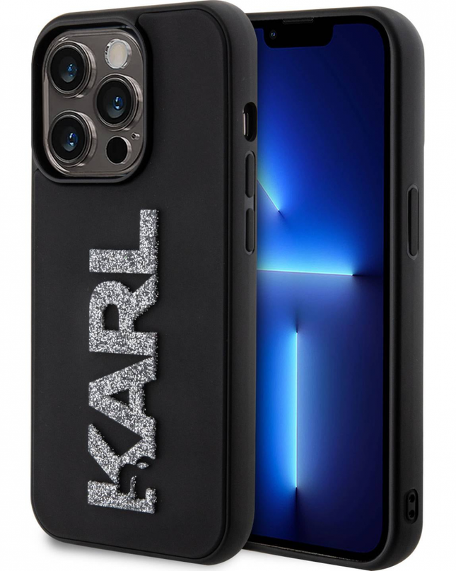 Torbica Karl Lagerfeld Hc 3D Logo Glitter za iPhone 15 Pro 6.1  (KLHCP15L3DMBKCK)