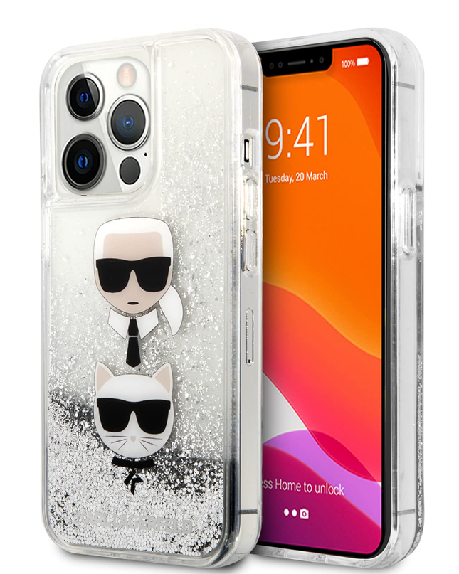Torbica Karl Lagerfeld Hc Liquid Glitter 2 Heads za iPhone 14 Pro 6.1  (KLHCP14LKICGLS)