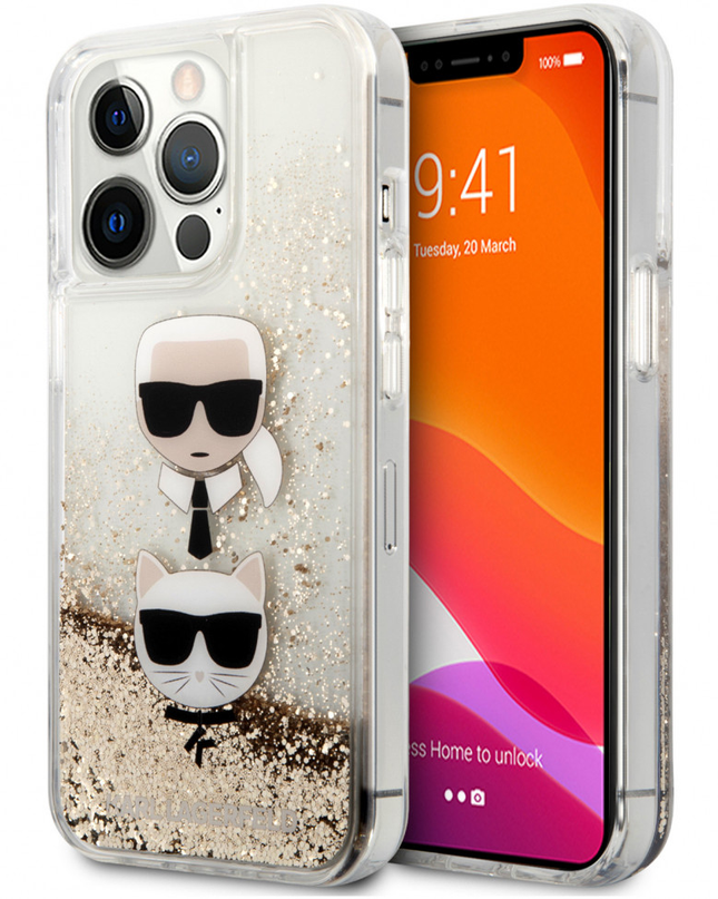 Torbica Karl Lagerfeld Hc Liquid Glitter 2 Heads za iPhone 14 Pro 6.1  (KLHCP14LKICGLD)