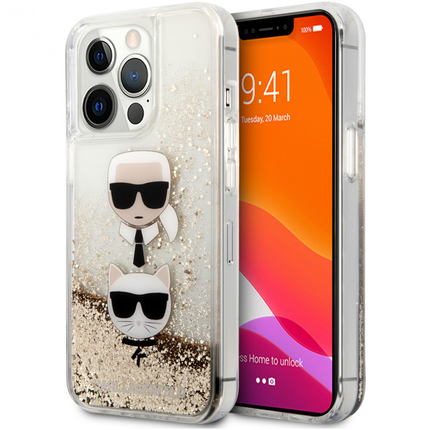 Torbica Karl Lagerfeld Hc Liquid Glitter 2 Heads za iPhone 14 Pro 6.1  (KLHCP14LKICGLD)