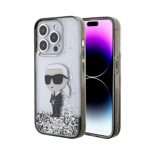Torbica Karl Lagerfeld Hc Liquid Glitter Ikonik za iPhone 15 Pro 6.1  (KLHCP15LLKKNSK)