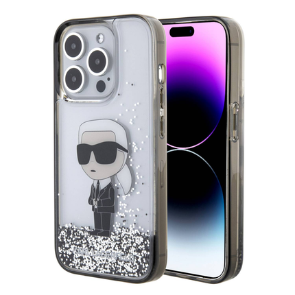 Torbica Karl Lagerfeld Liquid Glitter Ikonik za iPhone 15 Pro Max 6.7  (KLHCP15XLKKNSK)