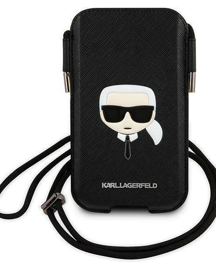 Torbica Karl Lagerfeld Pouch Pu Saffiano Karl Head Large za telefone do 6,7"  ( KLHCP12LOPHKHK)