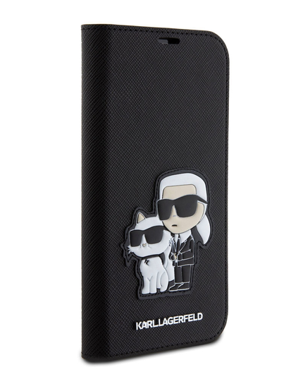Torbica Karl Lagerfeld Saffiano BP Nft Karl&Choupette za iPhone 15 Pro 6.1 (KLBKP15LSANKCPK)
