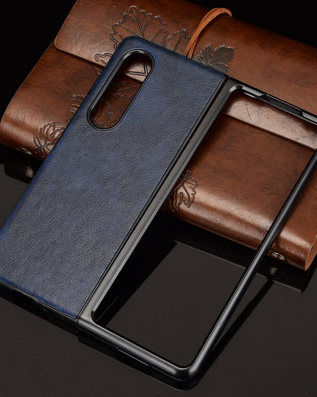 Maska Leather za Samsung F936B Galaxy Z Fold 4 5G plava