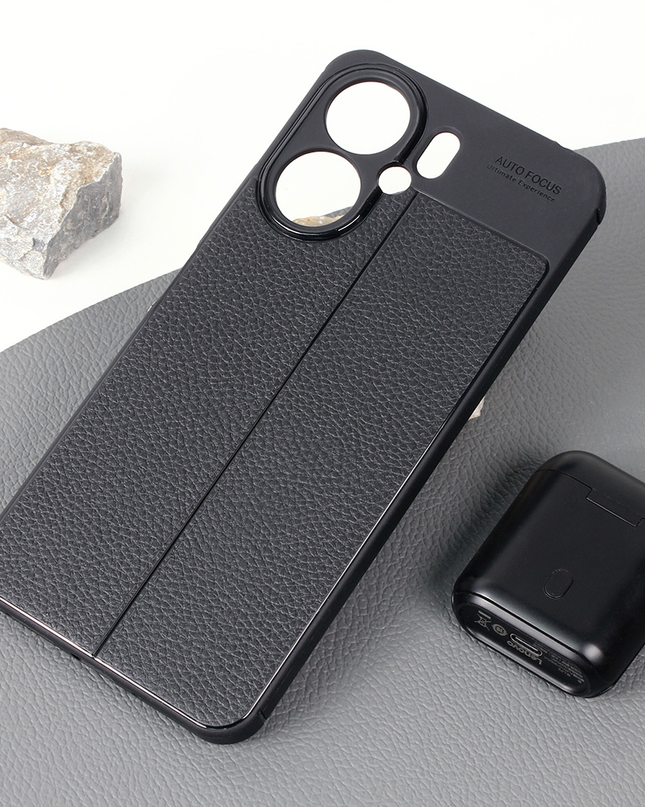 Torbica Leather za Xiaomi Redmi 13C crna