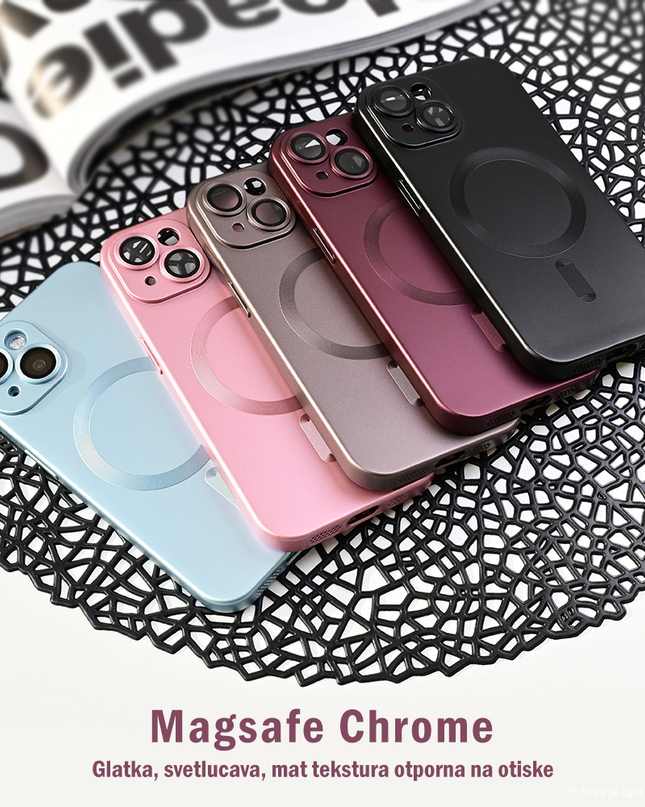 Torbica Magsafe Chrome za iPhone 13 6.1 bordo