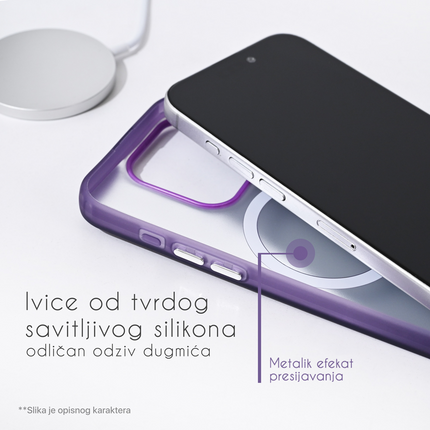 Torbica Magsafe Clear za iPhone 16 6.1 srebrna