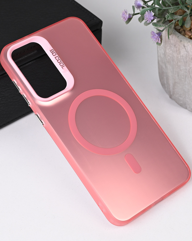 Torbica Magsafe Clear za Samsung A566B Galaxy A56 5G roze