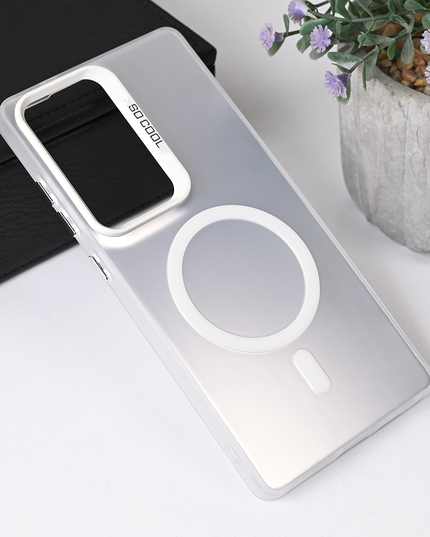 Torbica Magsafe Clear za Samsung S938B Galaxy S25 Ultra srebrna