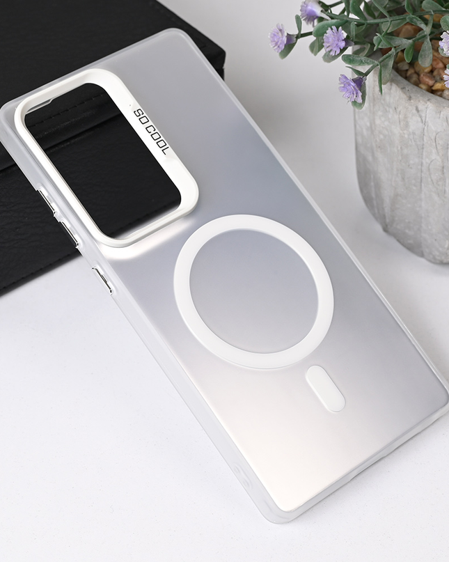 Torbica Magsafe Clear za Samsung S938B Galaxy S25 Ultra srebrna