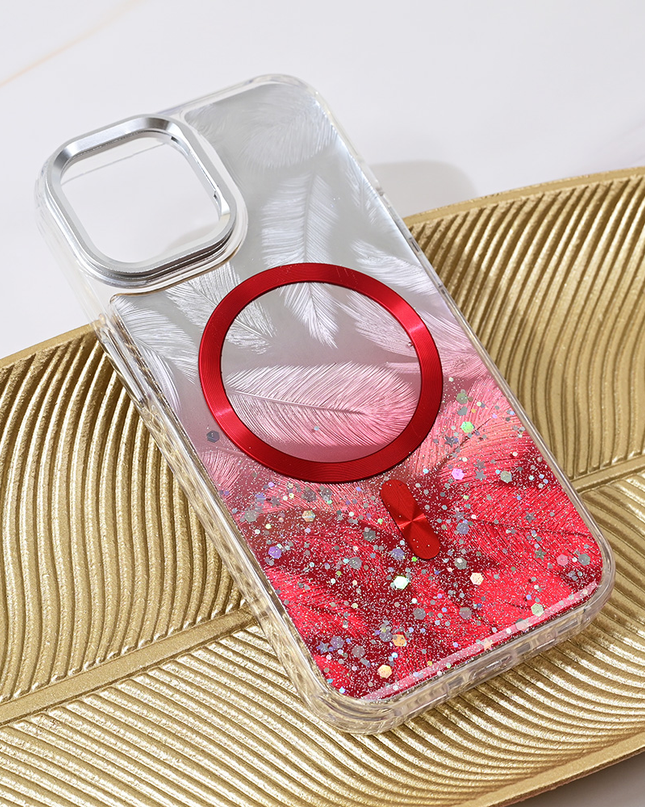 Torbica Magsafe Glitter za iPhone 15 6.1 crvena