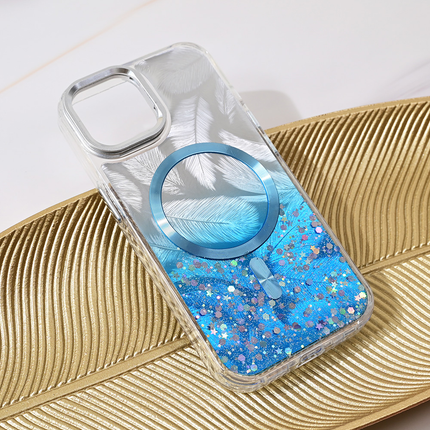 Torbica Magsafe Glitter za iPhone 15 6.1 plava